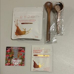RYZE Superfood Creamer, Wooden  Stir Spoon, Wooden Scoop, Single Serving Travel